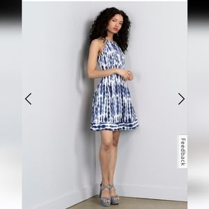 Vince Camuto Printed Tie-Dye Print Fit & Flare Halter Dress Size 12